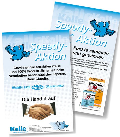 Flyer für einen Wettbewerb
für Anwender von
Glutolin-Tapetenkleister