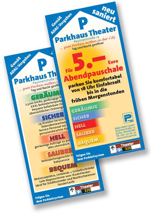 Flyer für ein Parkhaus