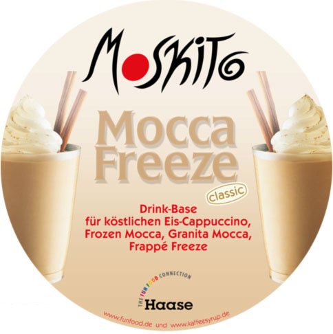 Deckel-Etikett für Eimer mit Mocca-Pulver