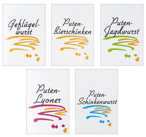 Serie von Druckmotiven, sogenannte